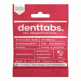 DENTTABS Lasten mansikka fluorilla, 125 kpl
