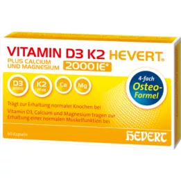 VITAMIN D3 K2 Hevert plus Ca Mg 2 000 IU/2 kapselia, 60 kpl