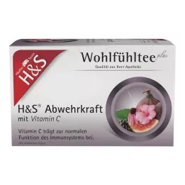 H&amp;S Defense C-vitamiinisuodatinpussilla, 20X1,8 g