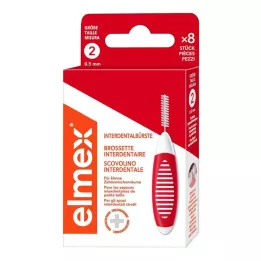 ELMEX Hampaidenväliset harjat ISO koko 2 0,5 mm punainen, 8 kpl