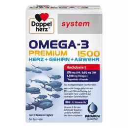 DOPPELHERZ Omega-3 Premium 1500 järjestelmäkapselit, 60 kpl