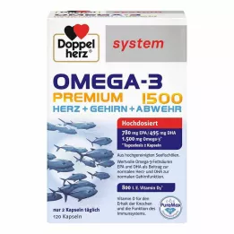 DOPPELHERZ Omega-3 Premium 1500 järjestelmäkapselit, 120 kpl