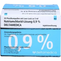 NATRIUMCHLORID-Liuos 0,9 % Deltamedica Luer-Lo Pl., 20 x 5 ml