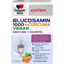 DOPPELHERZ Glukosamiini 1000+Curcuma Vegan Syst.Kps., 60 kpl