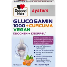 DOPPELHERZ Glukosamiini 1000+Curcuma Vegan Syst.Kps., 120 kpl