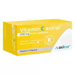 VITAMIN C AXICUR 200 mg kalvopäällysteiset tabletit, 100 kpl