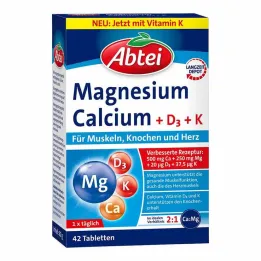 Abbey Magnesium Calcium + D + K tabletit, 42 kpl