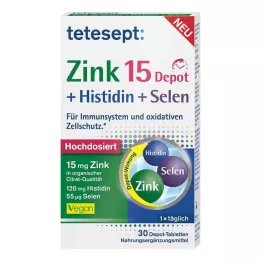 TETESEPT Sinkki 15 Depot+Histidiini+Selenium kalvopäällysteiset tabletit, 30 kpl