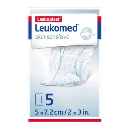 Leukomed® skin herkkä 5x7,2 cm, 5 kpl