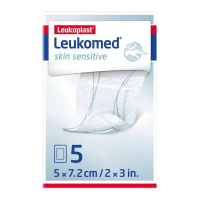 Leukomed® skin herkkä 5x7,2 cm, 5 kpl