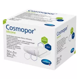 COSMOPOR silikoninen haavasidos 5x7,2 cm, 25 kpl