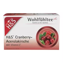 H&amp;S Karpalo-Acerola Cherry C-vitamiinilla Fbtl., 20X2,8 g