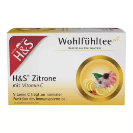 H&amp;S Sitruuna C-vitamiinilla suodatinpussit, 20X2,5 g