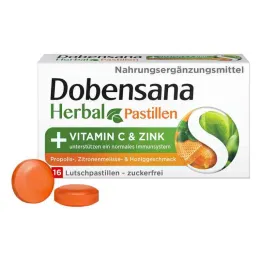 Dobensana Herbal Honey Vitamiinit C &amp; Sinkkipastiili.(16 kpl)
