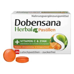 Dobensana Herbal Honey Vitamiinit C &amp; Sinkkipastiili.(36 kpl)