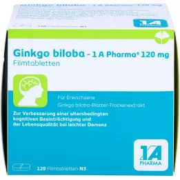 GINKGO BILOBA-1A Pharma 120 mg kalvopäällysteiset tabletit, 120 kpl