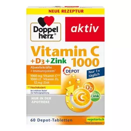 DOPPELHERZ C-vitamiini 1000+D3+Zinc Depot tabletit, 60 kpl