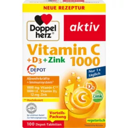 DOPPELHERZ C 1000+D3+ZINK DEPOT -tabletit, 100 kpl