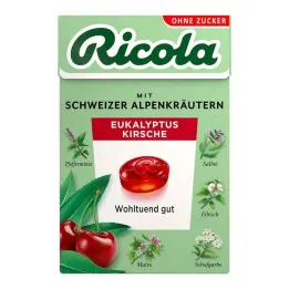 Ricola ilman sokeria laatikko eukalyptus kirsikka makeiset, 50 g