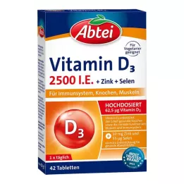 ABTEI D3-vitamiini 2500 IU tabletit + sinkki + seleeni, 42 kpl