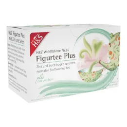 H&amp;S Figuuri Tea Plus sinkki-seleenisuodatinpussilla, 20X1,5 g