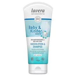 LAVERA Vauva &amp; Lasten herkkä pesuvoide &amp; Shampoo, 200 ml