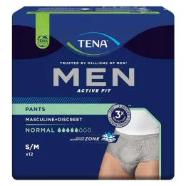 TENA® MEN ACTIVE FIT Housut Normaalin harmaat S/M inkontinenssiin, 12 kpl