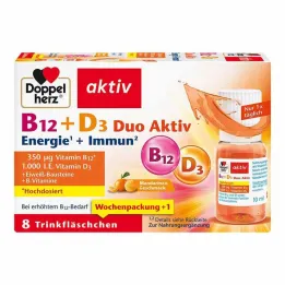Doppelherz B12 + D3 Duo Active -juoma-ampulleja, 8 kpl