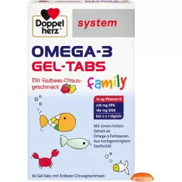 DOPPELHERZ Omega-3-geelitabletit perhe Erdb.Cit.system, 60 kpl