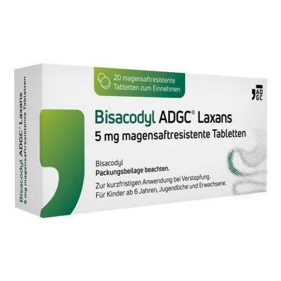 Bisacodyl ADGC® Laxans 5 mg enterotabletit, 20 kpl Bisacodyl ADGC® Laxans 5 mg enterotabletit, 20 kpl