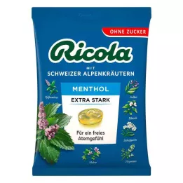 RICOLA o.Z. pussi Menthol extra vahvat karkit, 75 g