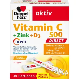 DOPPELHERZ C-vitamiini 500+sinkki+D3 Depot DIRECT Pel., 40 kpl