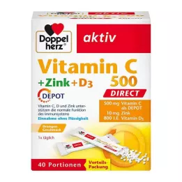 DOPPELHERZ C-vitamiini 500+sinkki+D3 Depot DIRECT Pel., 40 kpl