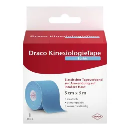 Draco kinesiologinen teippi 5 cmx5 m turkoosi, 1 kpl