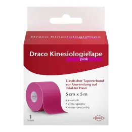 Draco kinesiologinen teippi 5 cmx5 m pinkki, 1 kpl