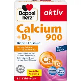 DOPPELHERZ Kalsium 900+D3 -tabletit, 80 kpl