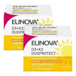 Eunova Duoprotect D3 + K2 4000 I.U. / 80 µg kapselit, 2x90 kpl