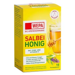 Wepa salvia + hunaja + C-vitamiini + sinkkijauhe, 10X10 g