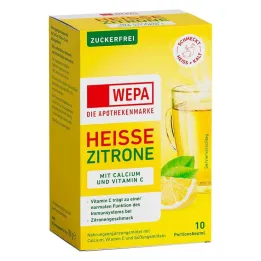 Wepa kuuma sitruuna + C-vitamiini + kalsium sokeriton jauhe, 10X10 g