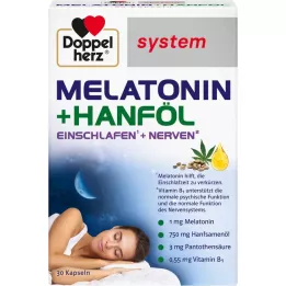 DOPPELHERZ Melatoniini + hamppuöljyjärjestelmän kapselit, 30 kpl