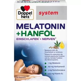 DOPPELHERZ Melatoniini + hamppuöljyjärjestelmän kapselit, 60 kpl