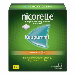 nicorette® purukumi tuorehedelmä, 4 mg nikotiinia, 210 kpl