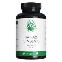 GREEN NATURALS Panax Ginseng suuriannoksiset vegaanikapselit, 180 kpl
