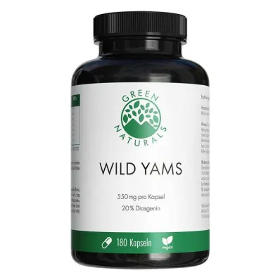 Green Naturals Wild Yam suuren annoksen vegaanikapselit, 180 kpl