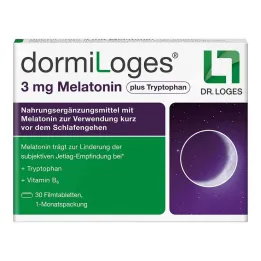 Dormiloges 3 mg melatoniini plus tryptofaani kalvopäällysteiset tabletit, 30 kpl