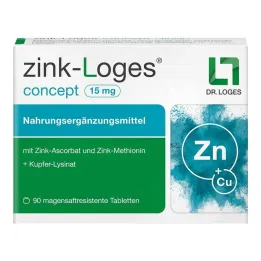 Zinc-Loges konsepti 15 mg enterotiiviit tabletit, 90 kpl