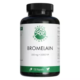 GREEN NATURALS Bromelain 500 mg vegaani, 5000 FIP, 150 kpl
