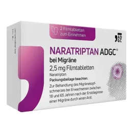 NARATRIPTAN ADGC® migreeniin 2,5 mg kalvopäällysteisiä tabletteja, 2 kpl