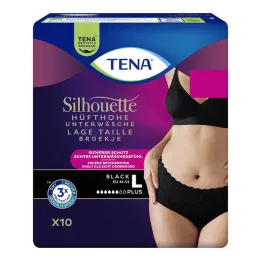 Tena Silhouette Plus L mustat inkontinenssihousut, 10 kpl