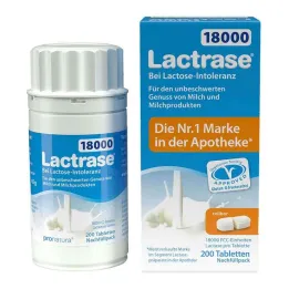 Lactrase 18 000 FCC tablettia jaettava täyttöpakkaus, 200 kpl
